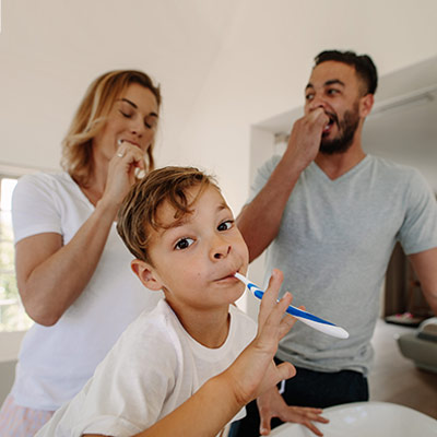 brushing and flossing